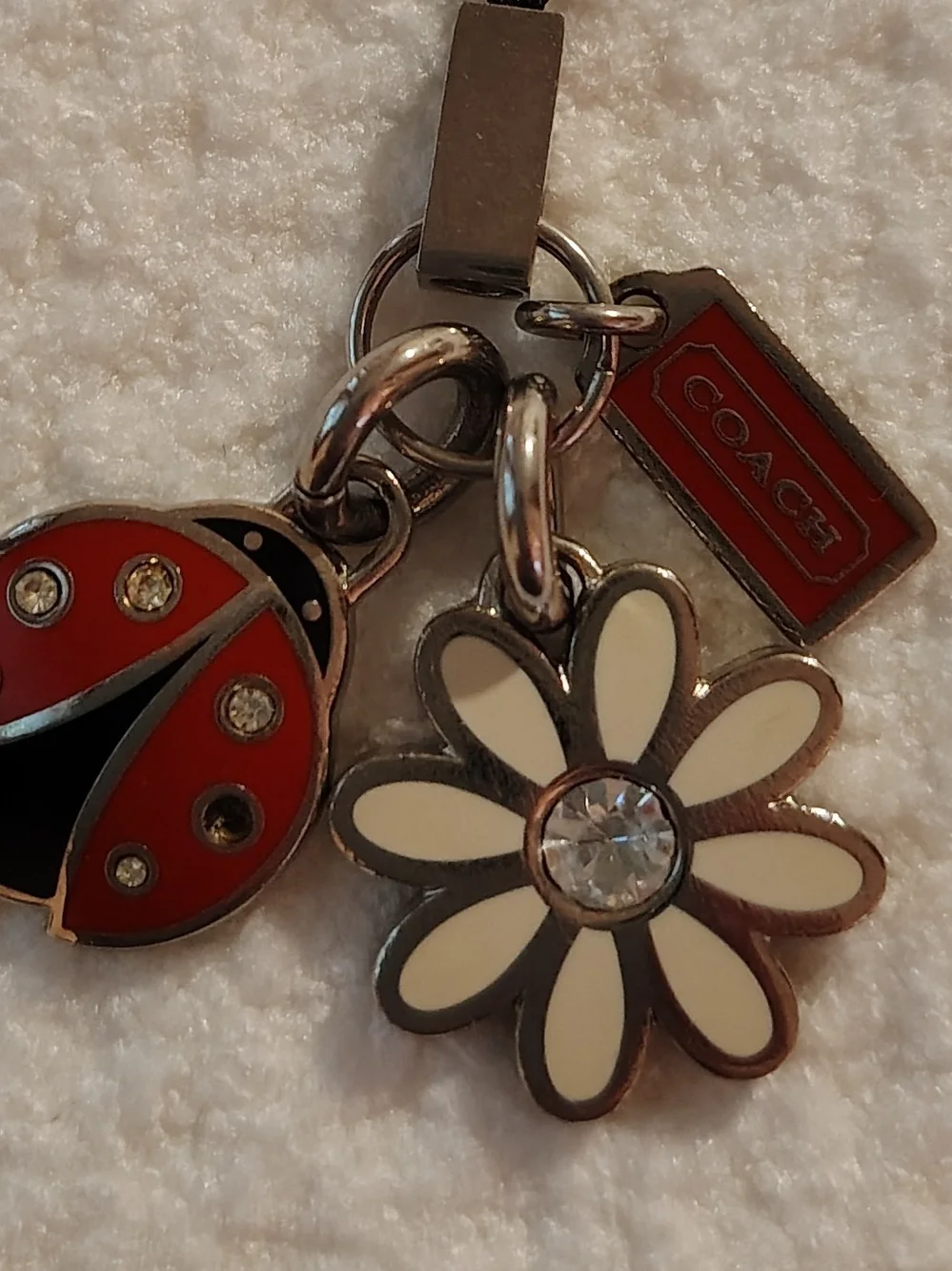 Vintage Coach Ladybug & Daisy Phone Charm